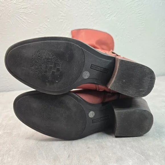 Vince Camuto Equestrian Boots 7.5 Brown Leather Knee High Studded Western Riding - Picture 7 of 14